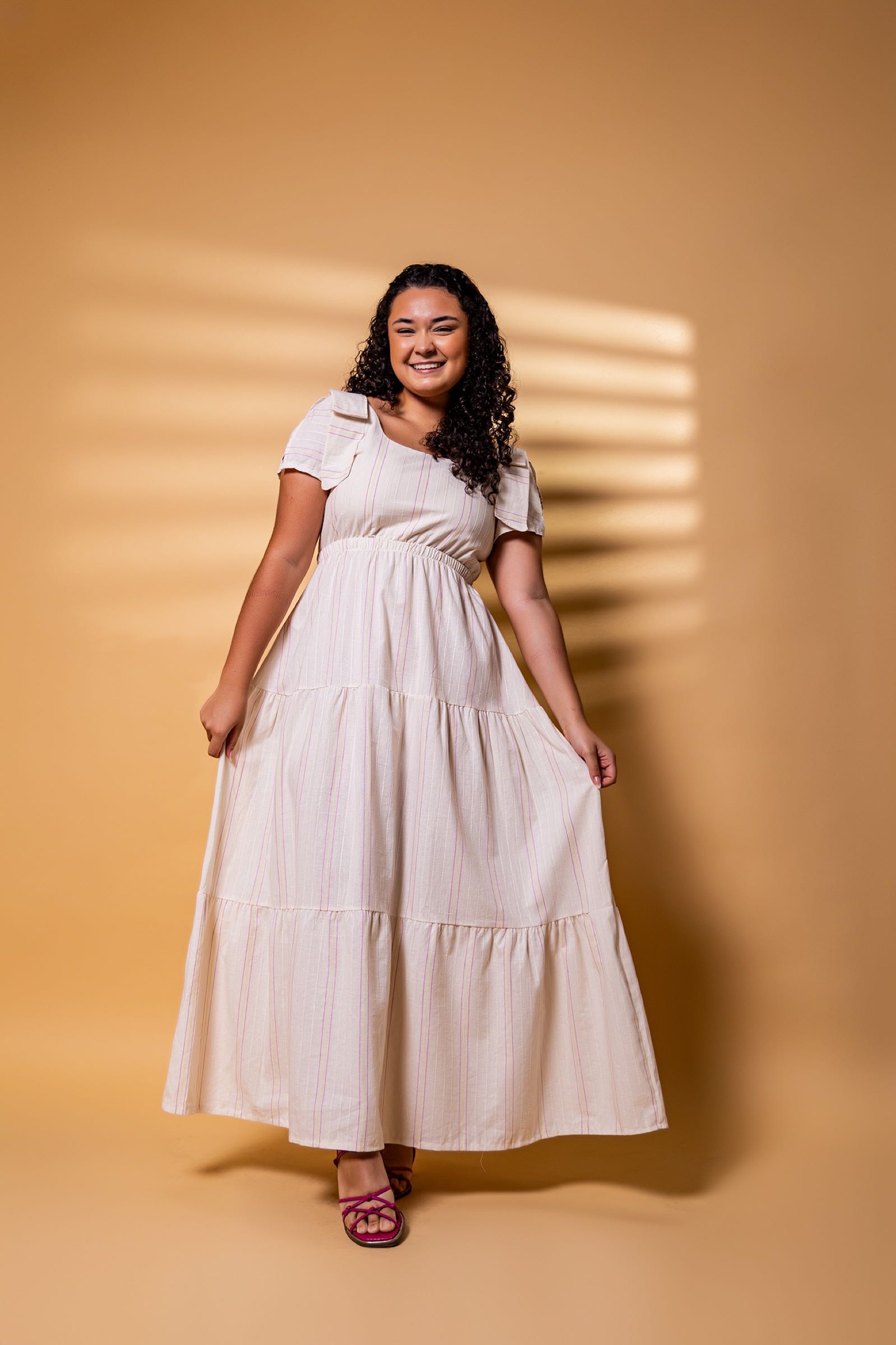 Modelo da Serenna em vestido longo