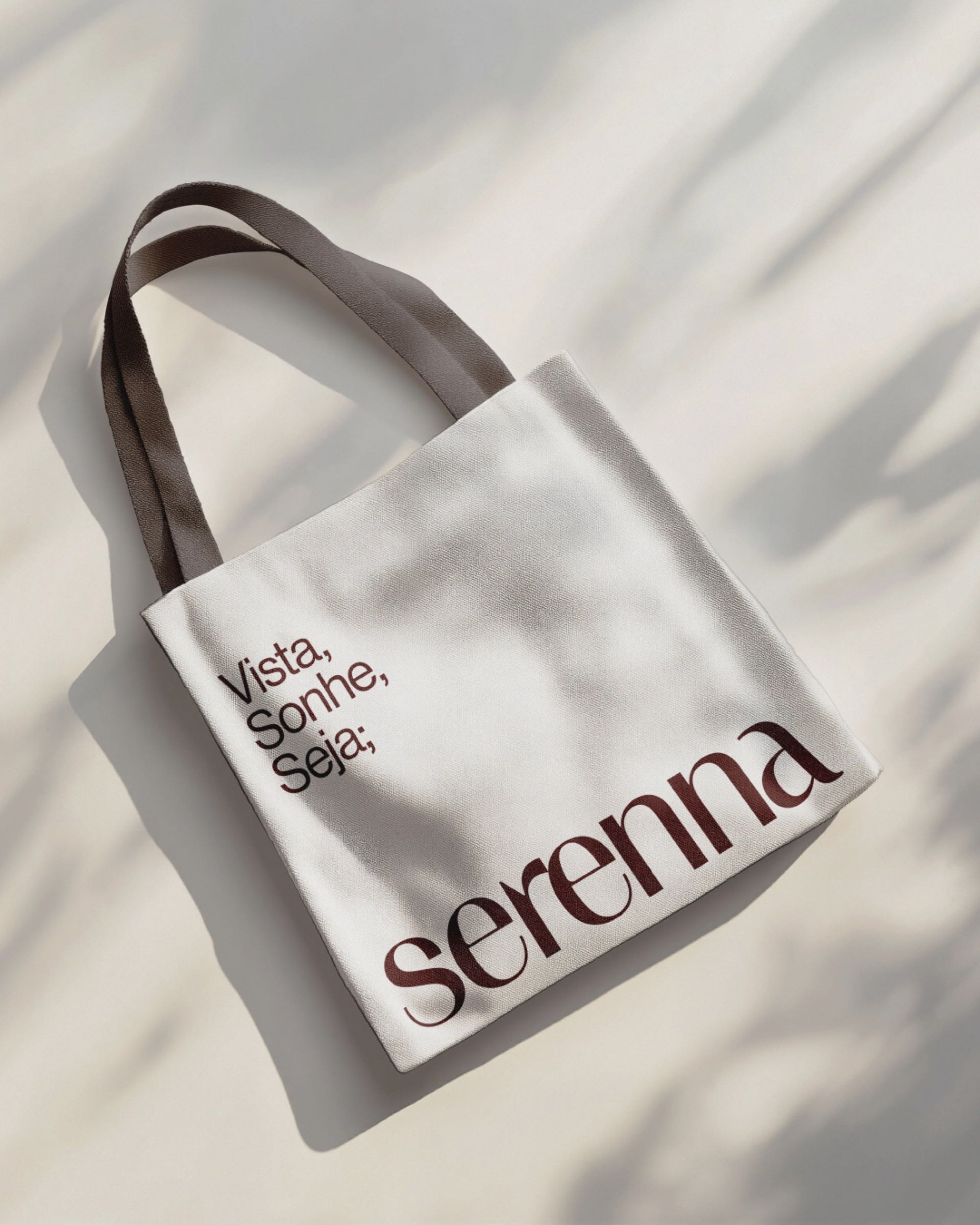 Ecobag da Serenna com a frase Vista, sonhe, seja